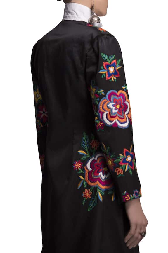 Payal Jain Black Embroidered Midi Jacket 2