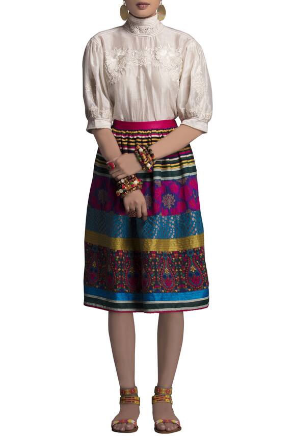 Payal Jain Multi Color Brocade Embroidered Skirt 1