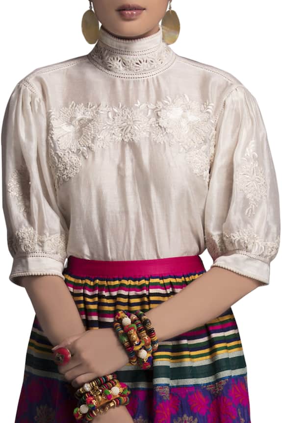 Payal Jain Multi Color Brocade Embroidered Skirt 3
