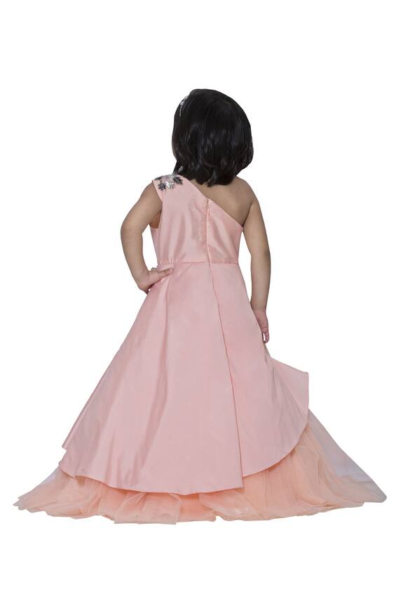 Neha Gursahani Peach Embroidered Party Gown For Girls 2
