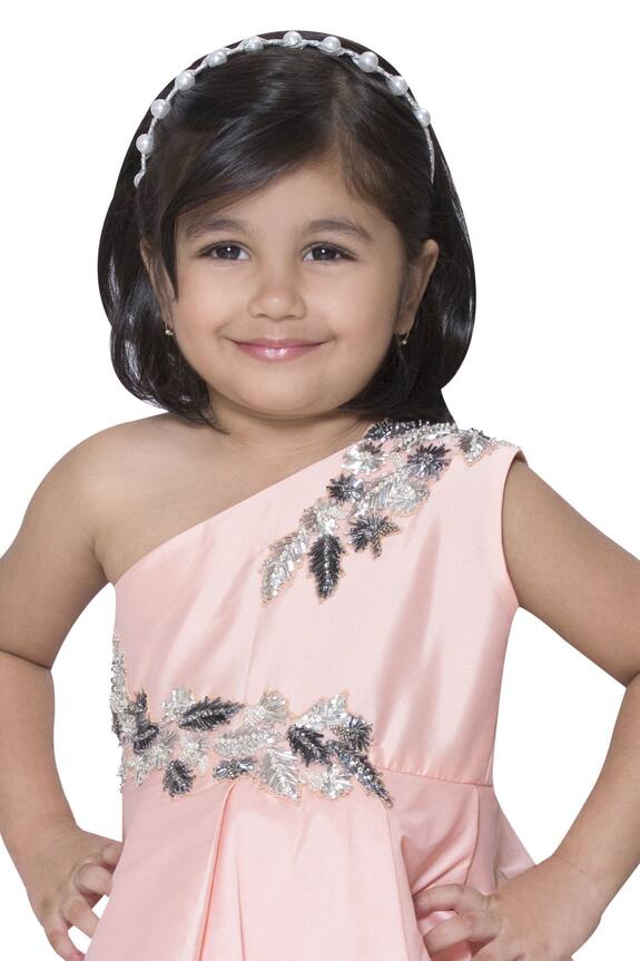 Neha Gursahani Peach Embroidered Party Gown For Girls 3