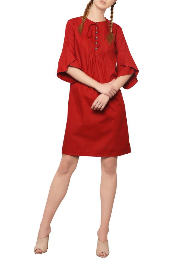 Manika Nanda Red Cotton Short Dress 1