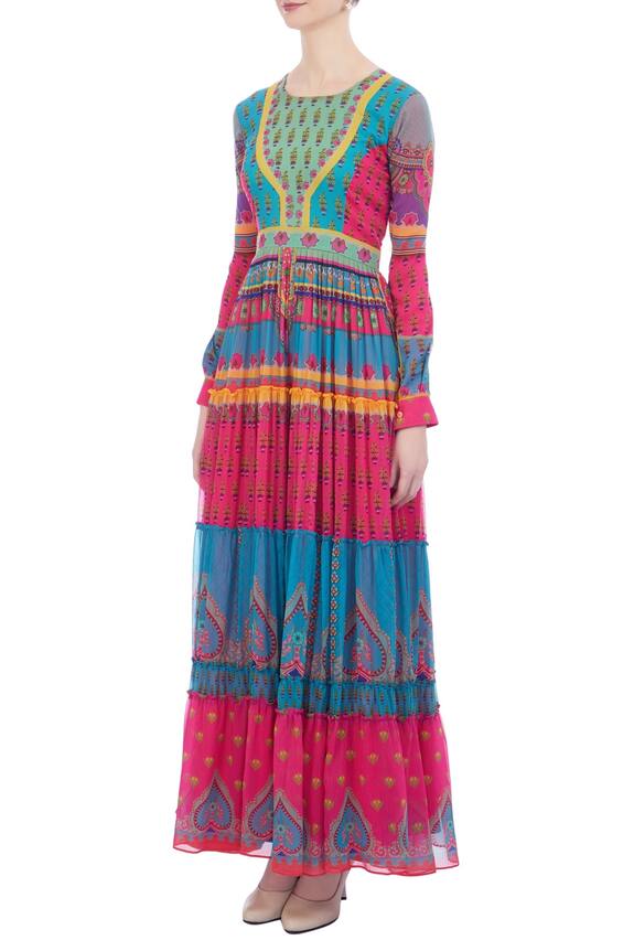 Siddhartha Bansal Multi Color Tiered Maxi Dress 4