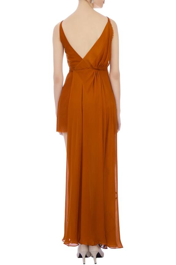 Deme by Gabriella Orange Layered Printed Dress 2