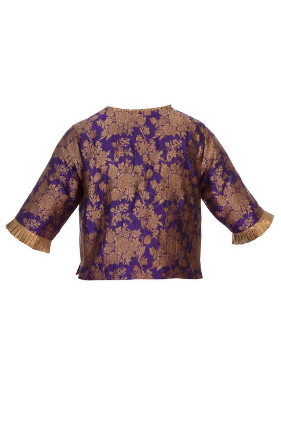 Lajjoo C Purple Silk Saree With Brocade Embroidered Blouse 6