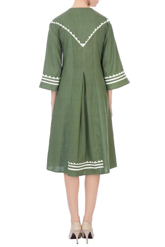 Chambray & Co. Green Linen Panelled Dress 2