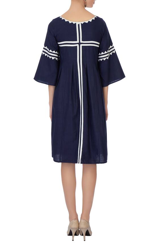 Chambray & Co. Blue Linen Applique Work Dress 2