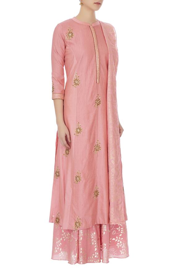 Manasi Sengupta Pink Cotton Silk Embroidered Kurta Set 3