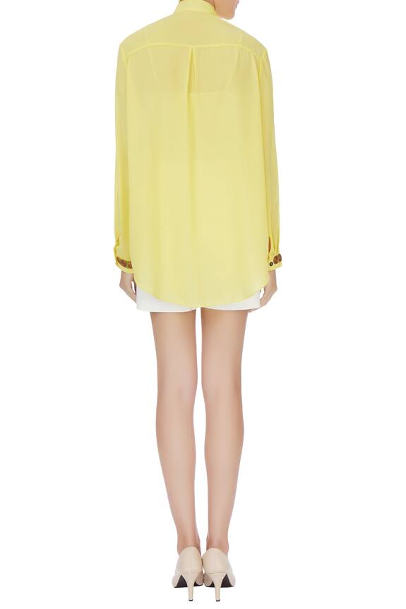 Kommal Sood Yellow Buttoned Top 2