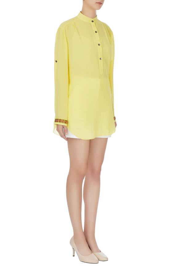 Kommal Sood Yellow Buttoned Top 3