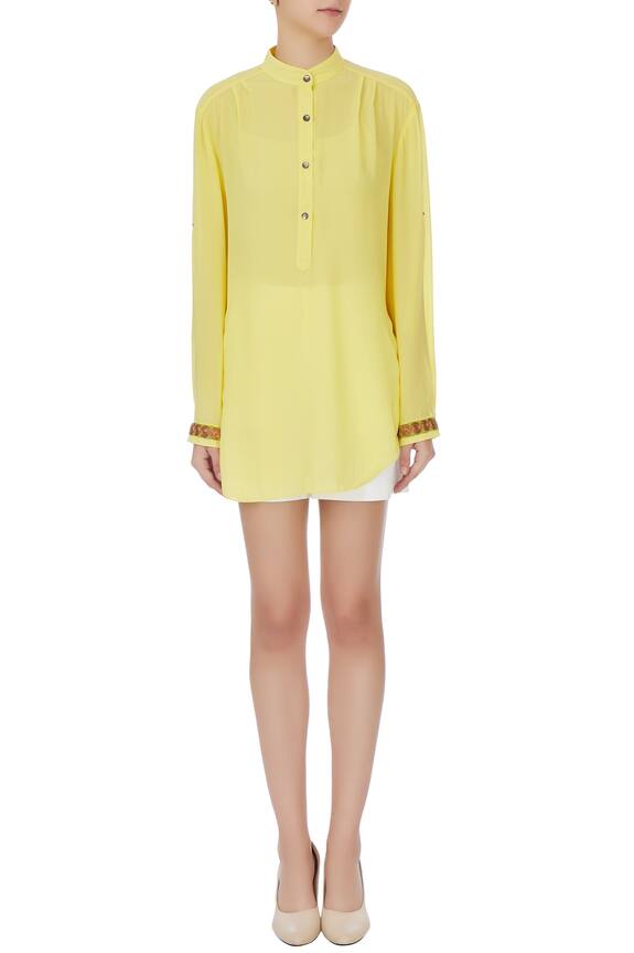 Kommal Sood Yellow Buttoned Top 5