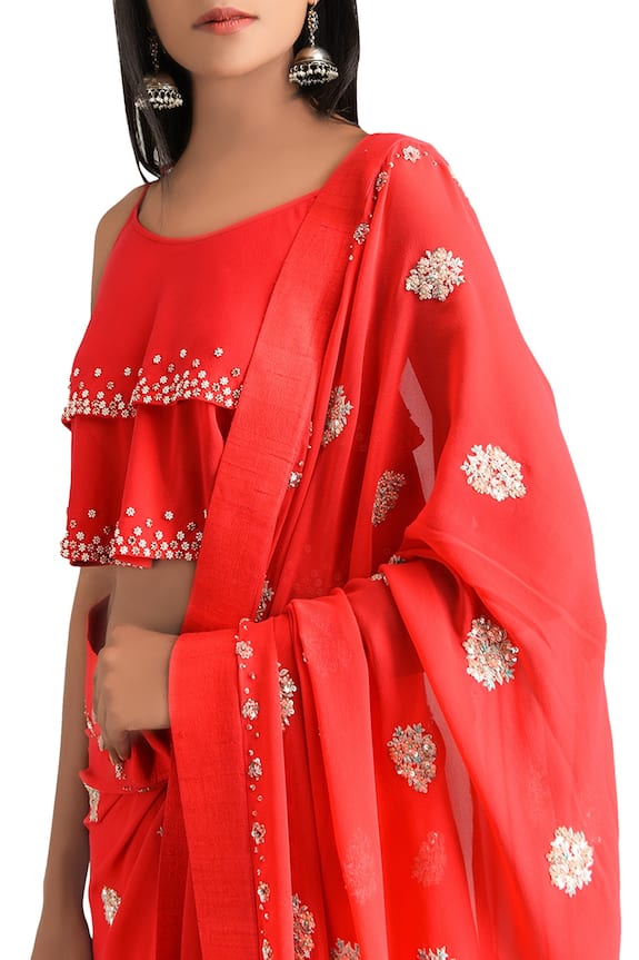 Madsam Tinzin Embroidered Saree With Blouse 3