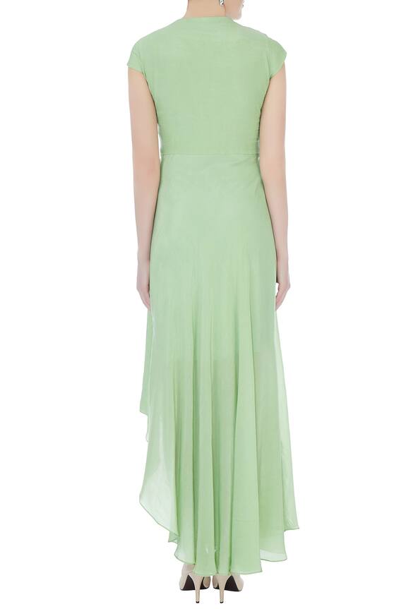 Nautanky Green Pleated Asymmetric Dress 2