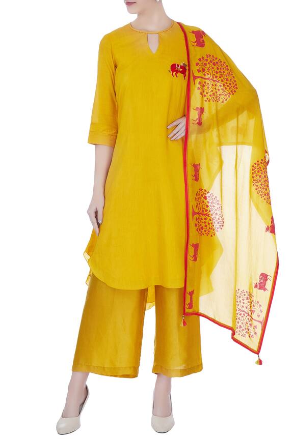 Desert Shine by Sulochana Jangir Yellow Embroidered Kurta Set 1