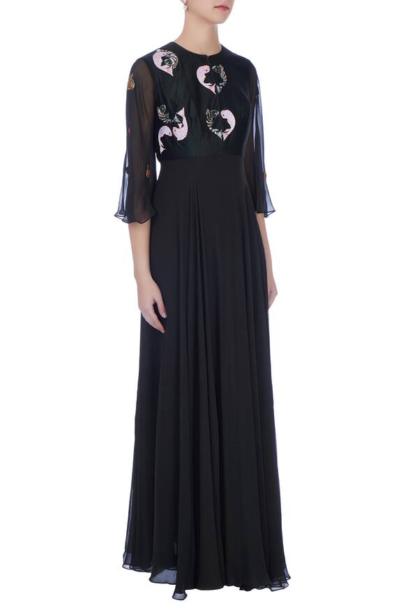 Desert Shine by Sulochana Jangir Black Embroidered Dress 3