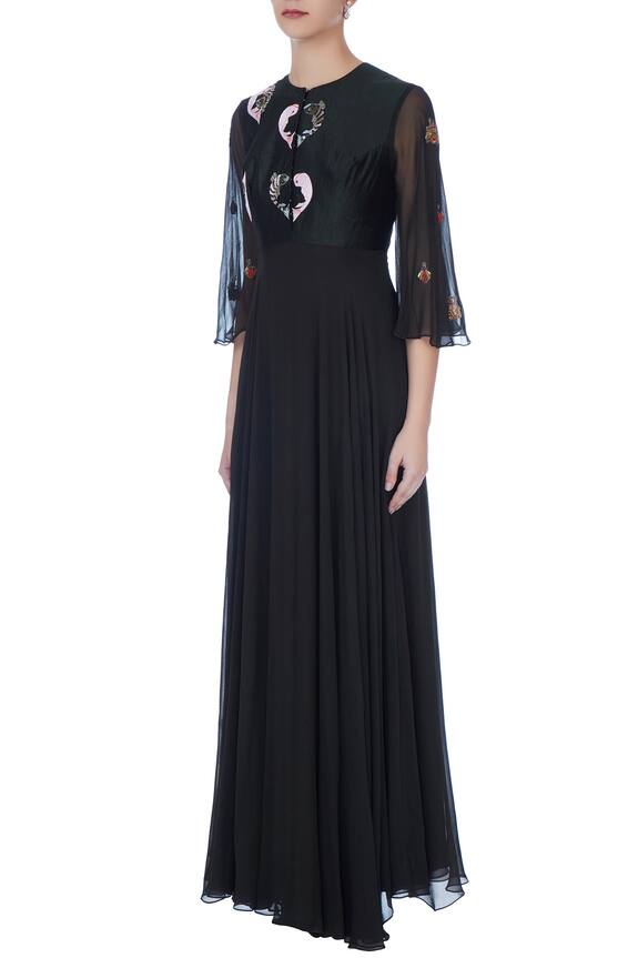 Desert Shine by Sulochana Jangir Black Embroidered Dress 4