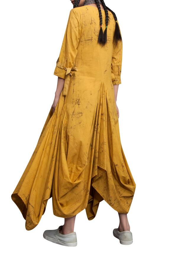 Bohame Yellow Cotton Asymmetric Dress 2