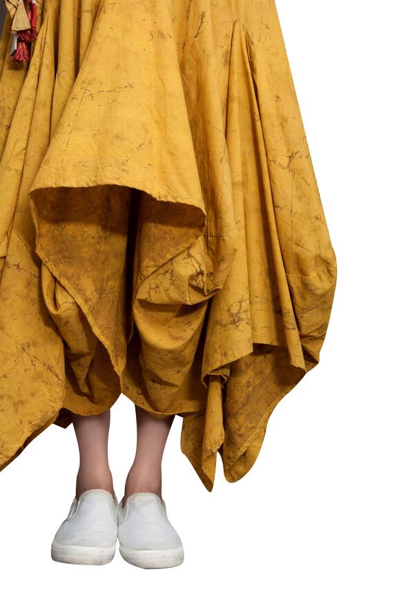 Bohame Yellow Cotton Asymmetric Dress 4