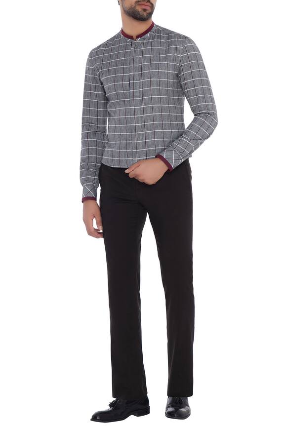 buy-bubber-couture-grey-checkered-shirt-online-aza-fashions