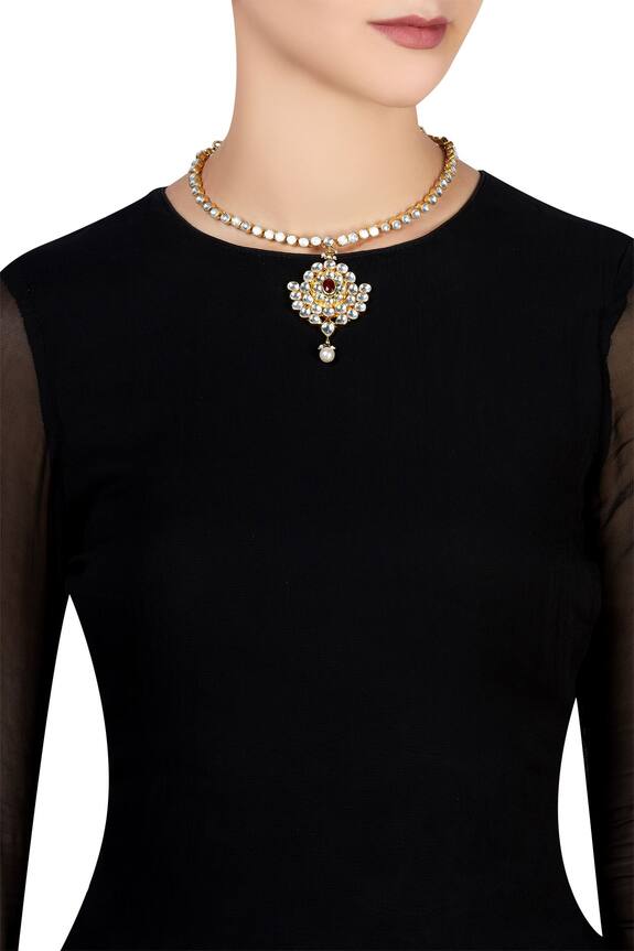 Kista Kundan And Red Stone Necklace 2