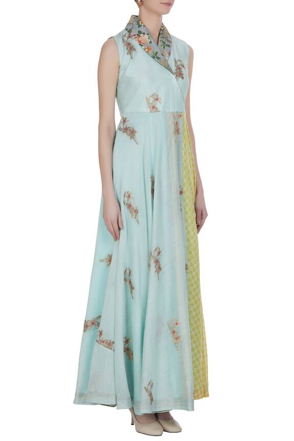 Label : Anushree Blue Embroidered Long Maxi Dress. 3