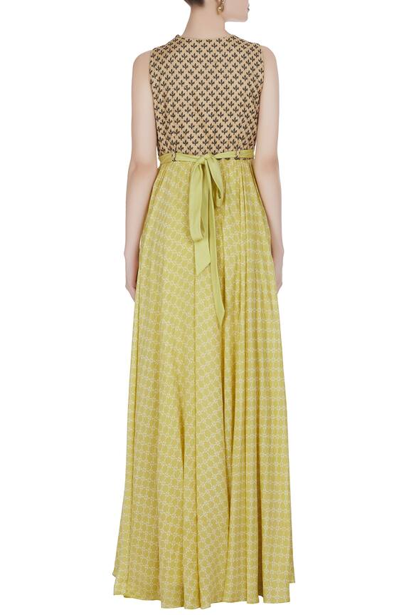 Label : Anushree Yellow Printed Long Maxi Dress 2