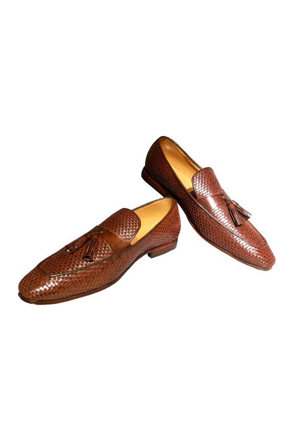 Artimen Brown Pure Leather Tassel Detail Loafers 0