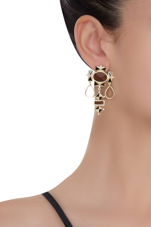 Madiha Jaipur Geometric Gold Plated Earrings 2