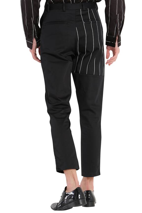 Son of A Noble Snob Black Trouser Pant With Stripe Detail 2