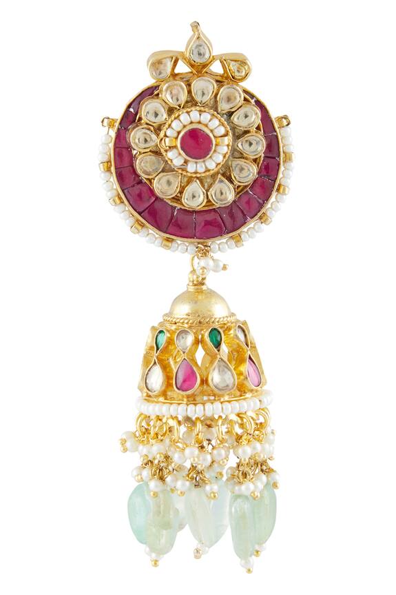 Vivinia Designer Jewellery Polki Kundan Jhumka Earrings 5
