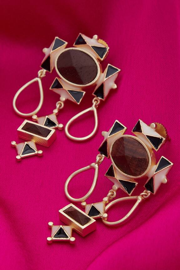 Madiha Jaipur Geometric Gold Plated Earrings 5