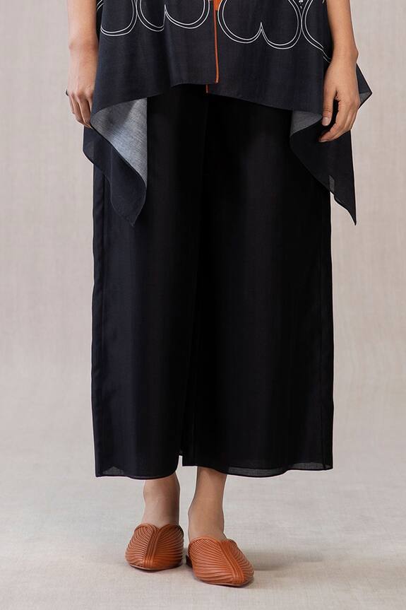 AMPM Black Chanderi Digital Print Jacket With Dress 6