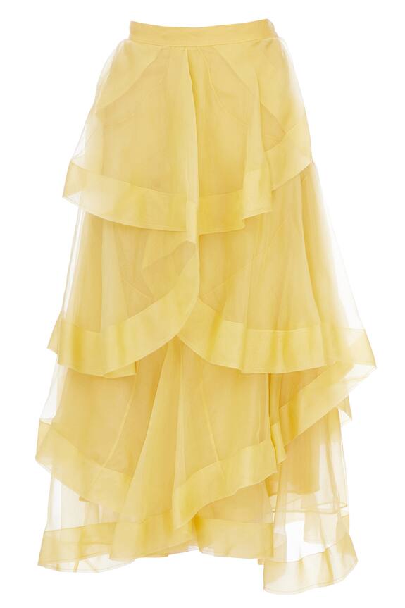 Kavita Bhartia Yellow Organza Silk Skirt 2