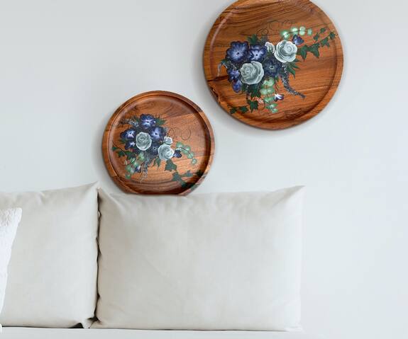 Floursha Rose Hand Painted Wall Plate (single Pc) 0
