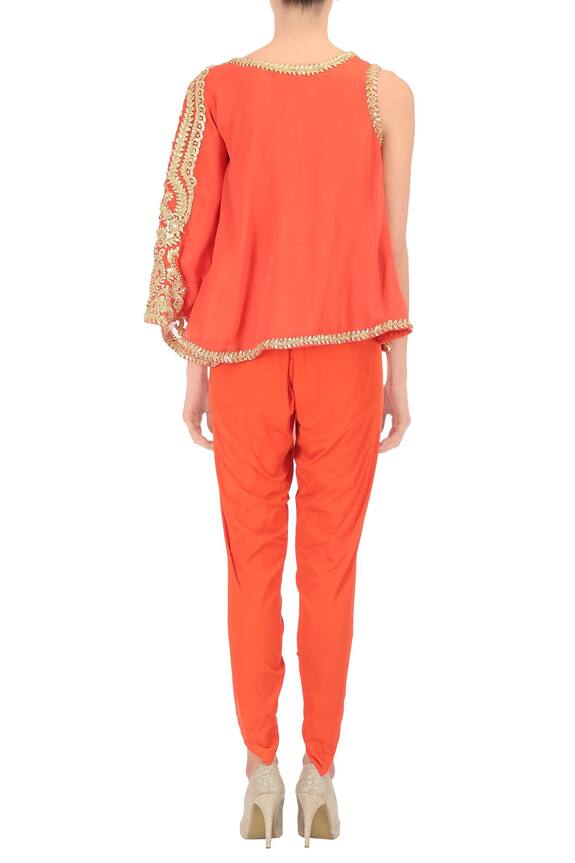 Preeti S Kapoor Orange Georgette Embellished Dhoti Pant Set 2