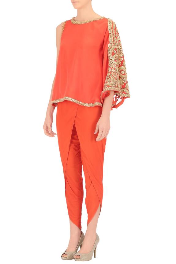 Preeti S Kapoor Orange Georgette Embellished Dhoti Pant Set 3
