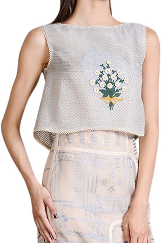 Sahil Kochhar Beige Embroidered Maxi Dress 4