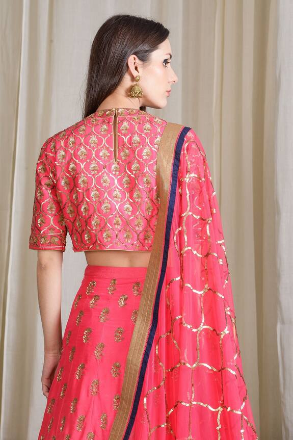 Sahil Kochhar Pink Dupion Silk Embellished Lehenga Set 2