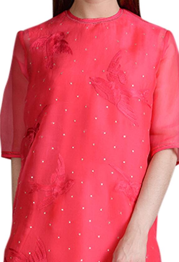 Sahil Kochhar Coral Pink Embellished Tunic 3