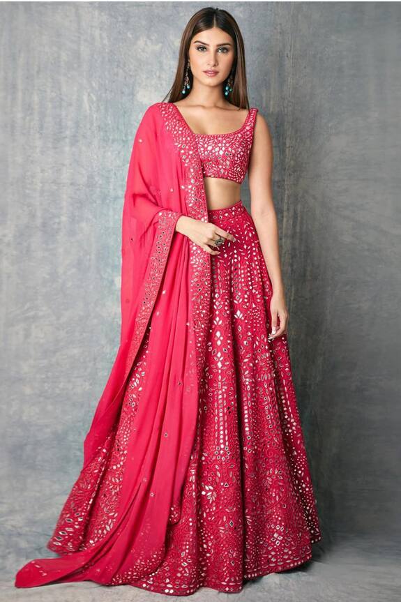 Tamanna Punjabi Kapoor Pink Embroidered Lehenga Set 0