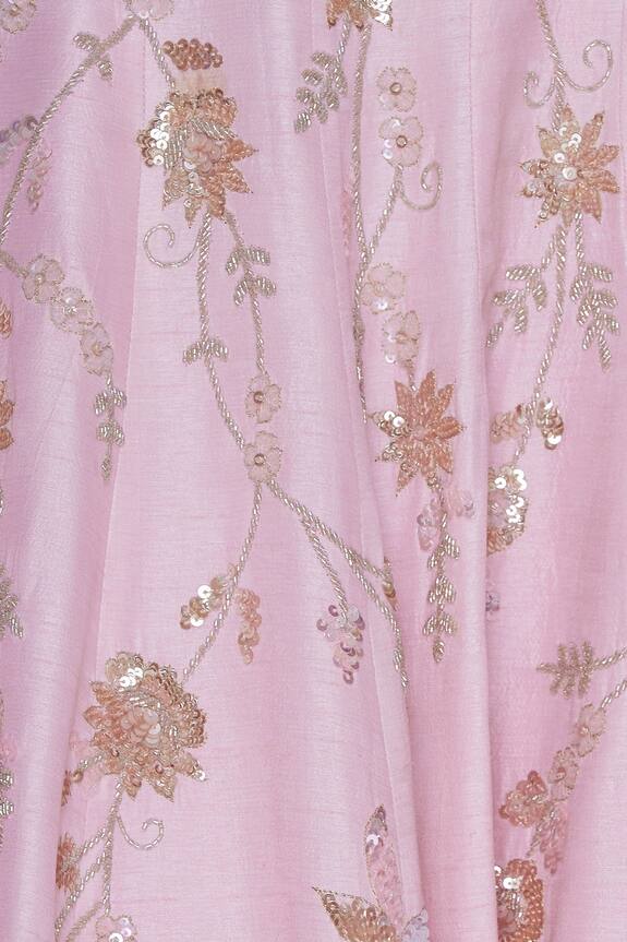 Shlok Design Pink Embroidered Lehenga With Blouse And Net Dupatta 6