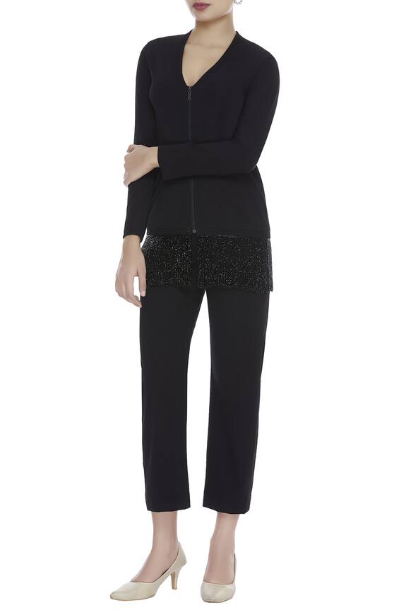 Buy Neeta Lulla Black Tassel Jacket With Pants Online Aza Fashions