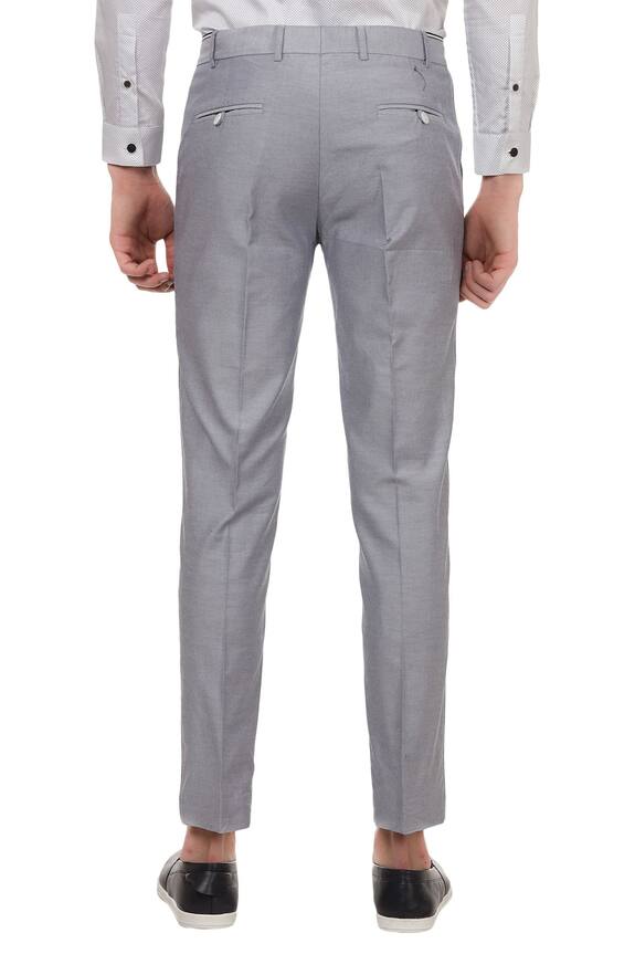 Lacquer Embassy Grey Nautical Slim Fit Cotton Twill Trousers 2