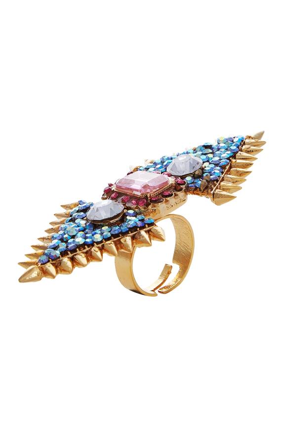 Gewels by Mona Triangular Design Embellished Finger Ring 4