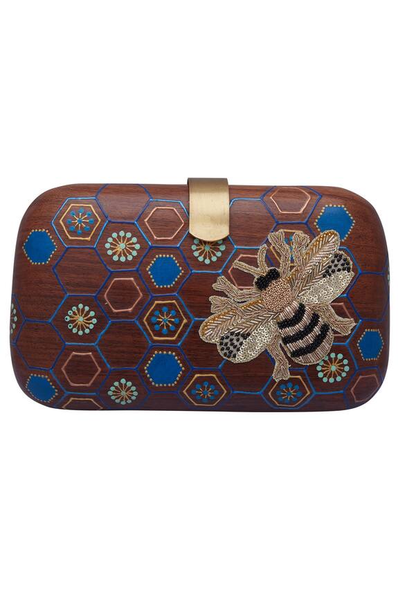 Crazy Palette Bead Embroidered Clutch Box 1
