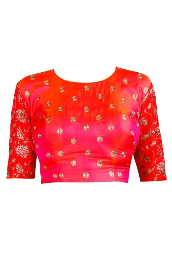 Latha Puttanna Orange Lace Embroidered Saree With Blouse 4