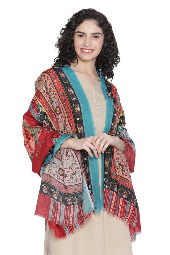 Buy Shingora Woolen Printed Shawl Online | Aza Fashions