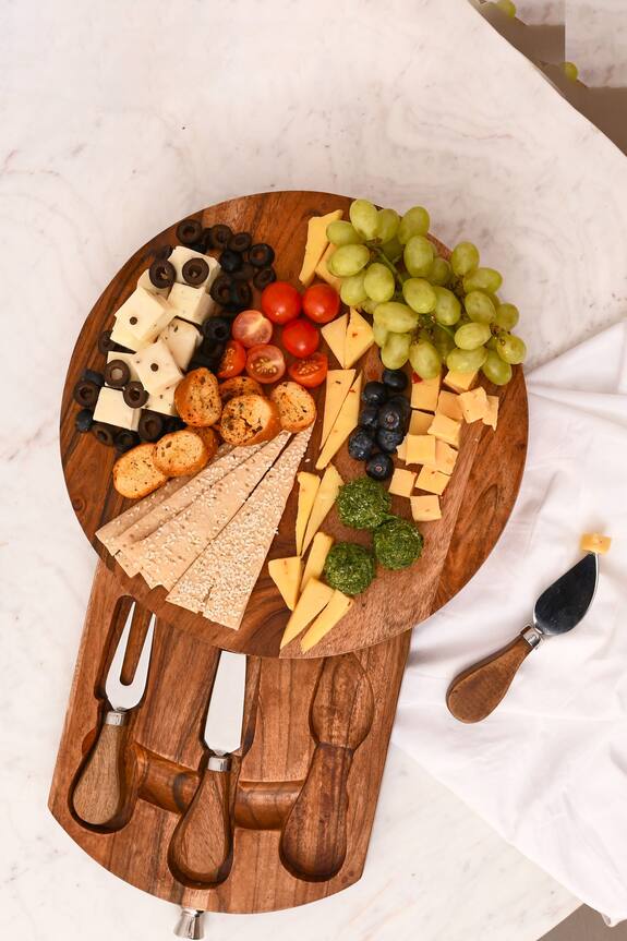 Mason Home Stockholm Wooden Cheese Platter With Knives 0