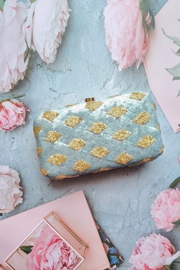 A Clutch Story Sequins Hand Embroidered Clutch 1