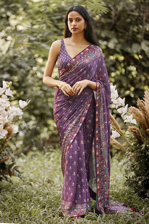 Buy Anita Dongre Dehaliya Printed Saree Online Aza Fashions